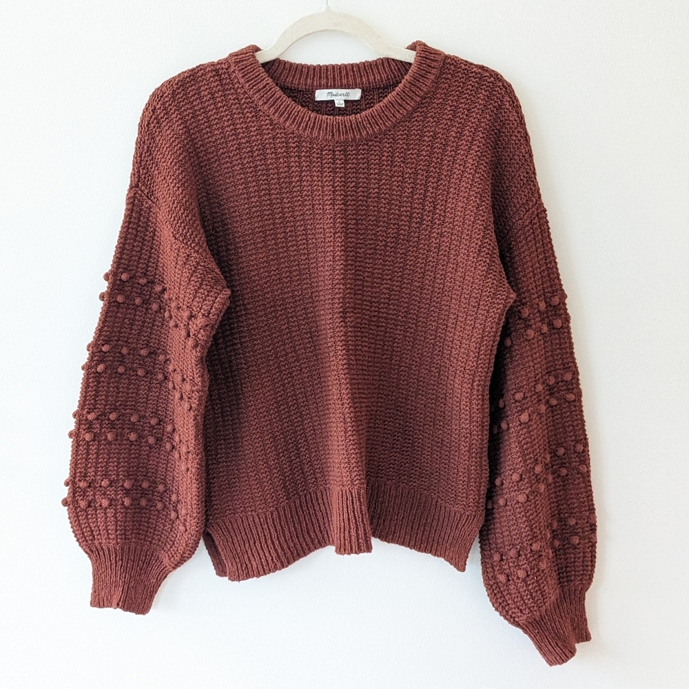 Madewell 100% Cotton Bauble Balloon Sleeve Sweater